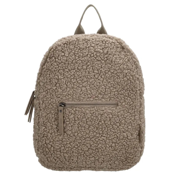 Teddy rugzak taupe met naam