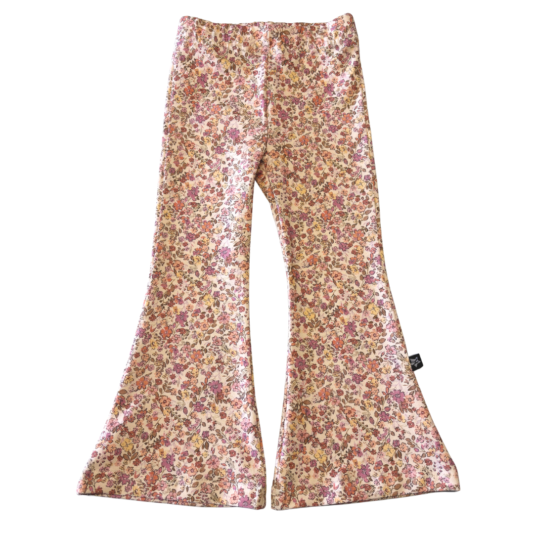 Kids Flared of Legging | Flower Clay Pink