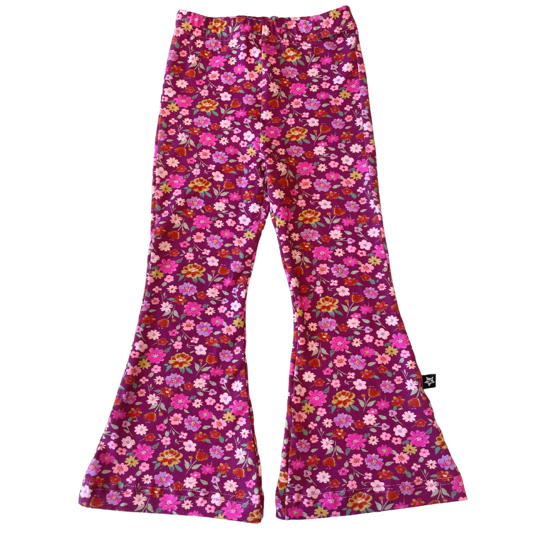 Kids Flared of Legging | Flowers Cerise