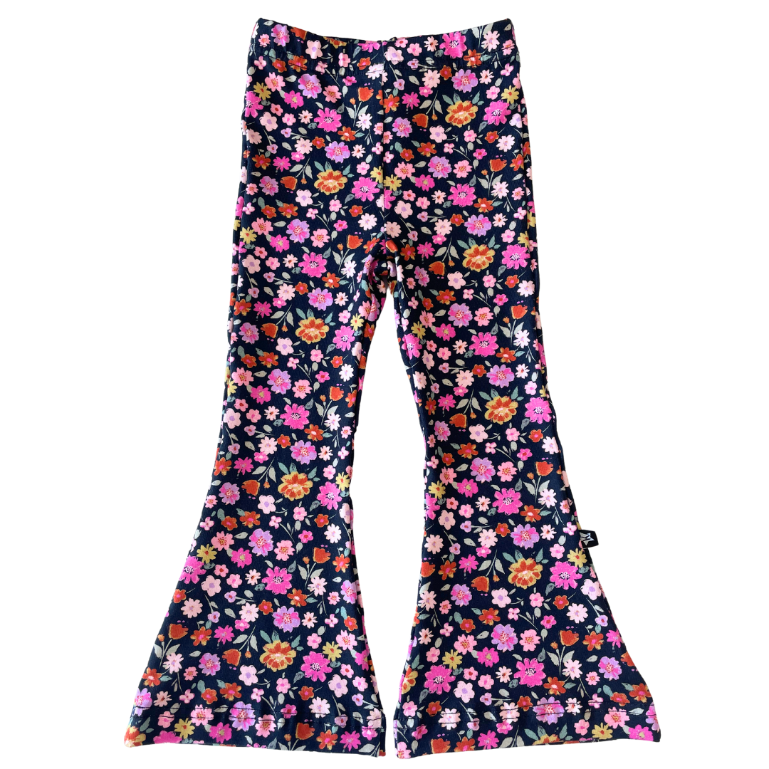 Kids Flared of Legging | Flowers Navy