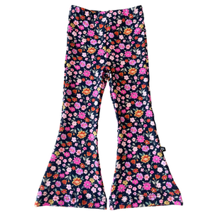 Kids Flared of Legging | Flowers Navy