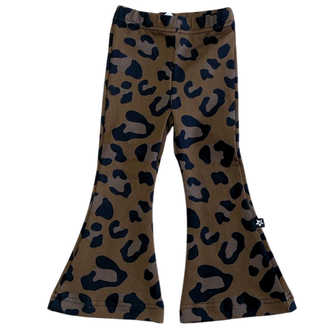Kids Flared of Legging | Leopard Khaki